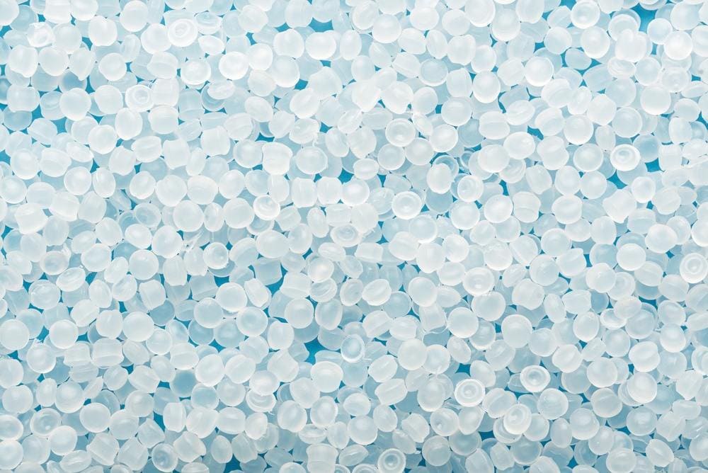 White plastic resin pellets